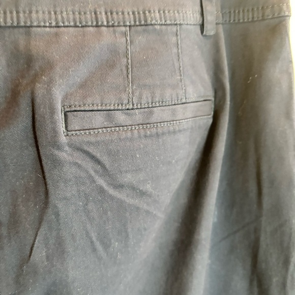 TALBOTS SZ 16 Navy Wider Straight Leg Slit Pockets Stretchy Trousers Pants NEW - Picture 7 of 10